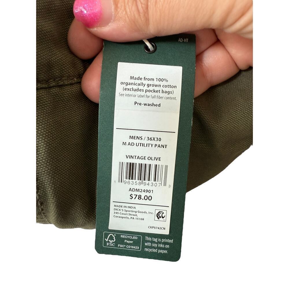NWT Alpine Design Men's Vintage Olive Utility Pant Size 36 X 30 - Picture 7 of 9